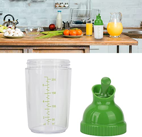 Salad Dressing Mixer Bottle, 200ml Salad Dressing Shaker Salad Dressing Container BPA Prevent Leakage Salad Dressing Jar with Lid for Kitchen Storage Containers (Green)