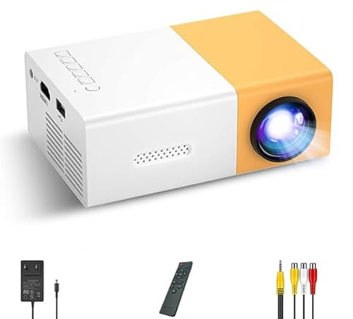 Mini Proiettore YG300 Portatile per Cartoni Animati e Film All'aperto, LED Pico Home Theater con Interfacce HDMI (Spina UE)