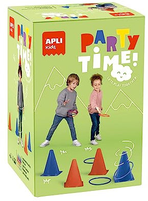 APLI Kids 19563 - Juego Lanzamiento de Anillas con 6 Conos, Ideal para Jugar al Aire Libre y para Fiestas de cumpleaños