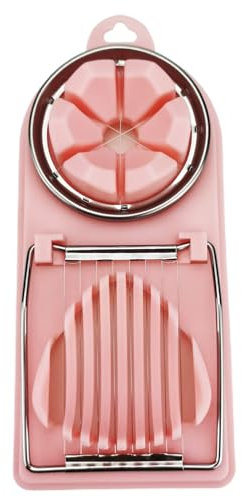 ulafbwur Egg Slicer 3-in-1 Egg Slicer Cutter with Hanging Hole Food Grade Bpa Detachable Cutting Wire Boiled Egg Chopper Slicer Kitchen Supplies Food Cutter Pink