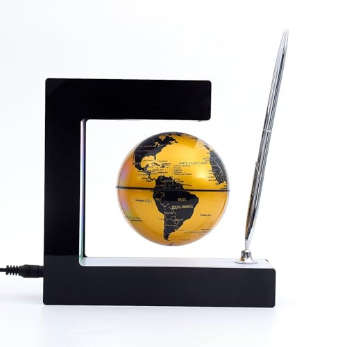 BEBEVOGUE Globo a levitazione magnetica con luce LED integrata, 7,6 cm, giocattolo ad alta tecnologia, per casa, ufficio, camera da letto, scrivania, gadget decorativo, regalo di Natale per