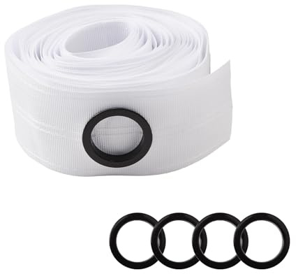 INCREWAY - Cinta de cortina con ojales (39 mm, para cortinas perforadas, decoración de bricolaje, 10 m), color negro