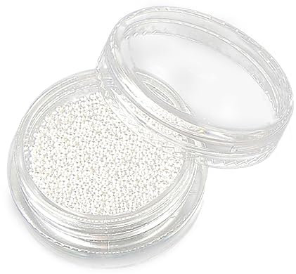 Runde Nagelkunst Minikugeln Silber aus Edelstahl im Kasten Satz