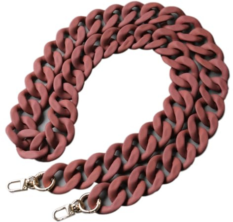 Wambere 1 Stück 120cm Acryl Taschenkette Beutelkette Schulterriemen Kette Trageriemen Bag Chain Tasche Kettenriemen mit Metallschnallen für DIY Taschenzubehör Geldbörsen Handtasche Ersatzkett,Rot