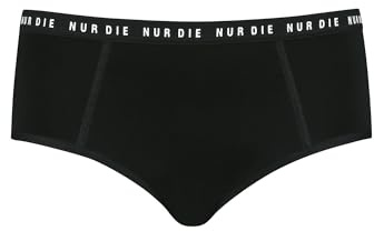 NUR DIE Periodenunterwäsche Alles Geregelt Panty Unterhose Extrastarke Blutung Bio-Baumwolle waschbar & saugfähig Menstruationsunterwäsche - Schwarz - Größe 44-46