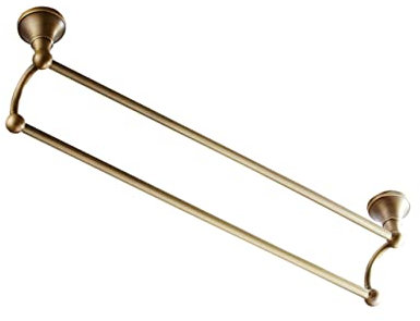 Ciieeo Handtuchhalter Badetuchhalter Doppelstange Messing 55cm Wandmontage Badezimmerregal Doppellagig Platzsparend