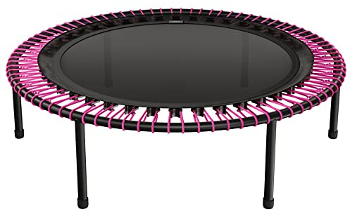 bellicon Mini Trampolin 112cm (Pink) | Seilring-Federung bis 120 kg | Indoor Fitness Trampolin für Erwachsene | Klappbeine