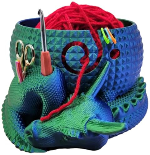SONLED Generic Drachen-Garnschale, multifunktionaler Garnhalter, Strickschale zum Häkeln, Garn-Aufbewahrungsschale, Drachen- und Eier-Garnschale, Strickgarn-Aufbewahrungshalter, Häkelzubehör Green