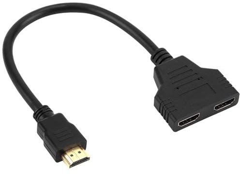 Plimbin Splitter HDMI, 1080P Splitter HDMI 1 Intra 2 Uscite Interruttore, Duplicatore HDMI, Multipresa HDMI 2 uscite, HDMI Maschio a Doppio HDMI Femmina per HDTV HD LED LCD Monitor Proiettori