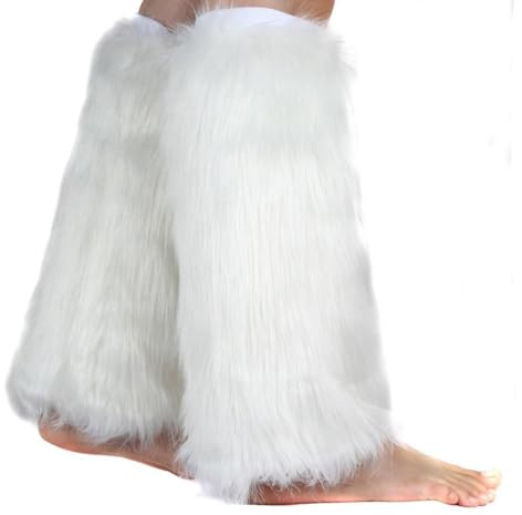 KGDUYC Calentadores para mujer, calentadores de piernas, disfraz de furry, calentadores de piernas y2k, botas para piernas, cubiertas de botas de piel sintética, fundas largas de felpa para las