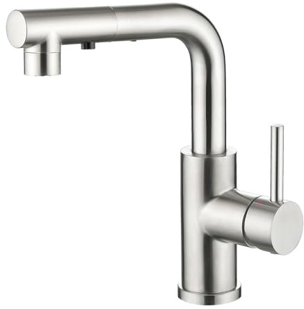 CREA Wasserhahn Küche mit 3 Funktionen Brause,360° Drehbar Hochdruck Einhebelmischer Mischbatterie Spültischarmatur Küche,Armatur für Küche oder Bad,Gebürstet