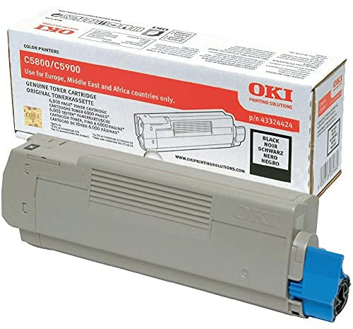 ECOPRO - Original Toner für OKI C5800 C5900 C5550 - Schwarz - 6.000 Seiten A4 - Code 43324424