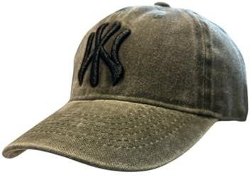 BLUECHOLON NY broderad 6-panel barnmössa med justerbar stängning med broderade ventilationshål barnmössa flickor pojkar 4–13 år, Tvättad grön, 30