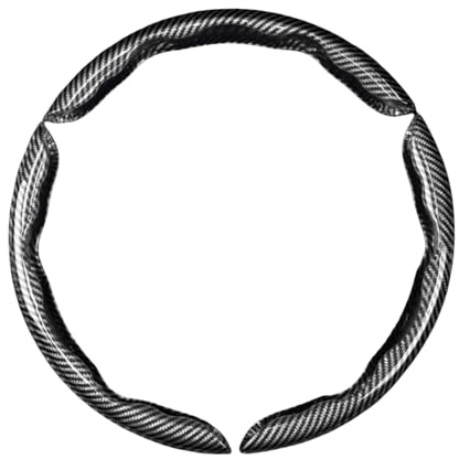 Happyit Cubierta del Volante del Coche de Fibra de Carbono de 2/3 PCS Cubierta del Impulsor de la Rueda de Cuero de Fibra de PVC Universal Antideslizante (Gris+3pc)