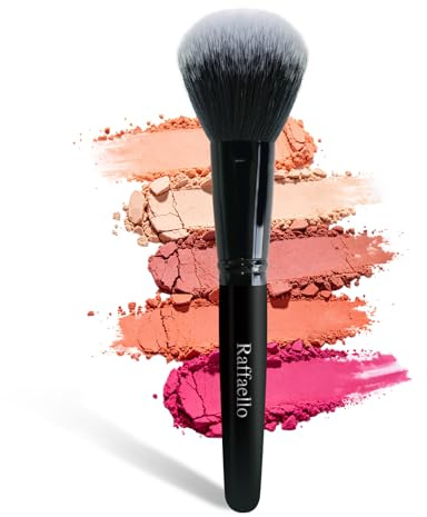 Raffaello Blush Brush, Powder Brush, Ultra-Plush Synthetic Bristles, Bronzer Brush For Contour & Definition,ideal for powder, blush and bronzer in cream, liquid or powder form. Vegan and cruelty-free