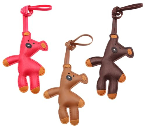 EIHI 3 Stück Bär schlüsselanhänger leder, Taschenanhänger, Bag charms, Schlüsselanhänger aesthetic