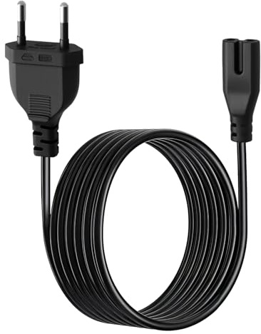 Cavo Alimentazione 1,5 Metri con Spina Europea 2 Poli, Cavo Bipolare AC per PS 5 PS 4 X box, TV Monitor Sa-msung LG Phi lips S ony, PC Portatile, Stam pante, Ra dio, So nos, Altoparlanti