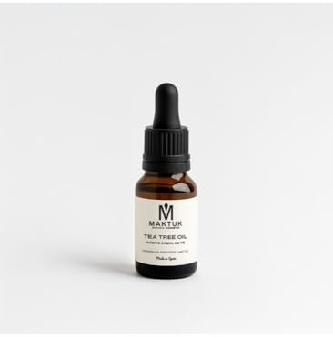 Aceite del Árbol de Té 100% Puro MAKTUK BOTANIC COSMETIC - Tea Tree Oil Bio para Piel, Uñas y Cabello - Aceite Esencial de Melaleuca para Cosmética Natural, Limpieza y Cuidado Personal - 30ml