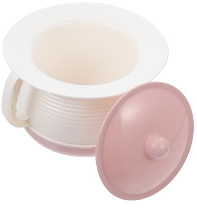 Yardenfun Pot de Chambre Adulte avec Couvercle, Pot de Chambre Plastique Rose avec Poignée, Seau de Nuit Robuste et Résistant aux Chocs pour Personnes Âgées et Garçon et Filles