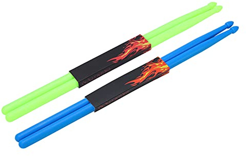 BÂTONS DE TAMBOUR DURABLE FLEXIBLE PROPRE SON LUMINEUX FORME DE DÉCHIRURE TEARDROP DESIGN BLEU VERT