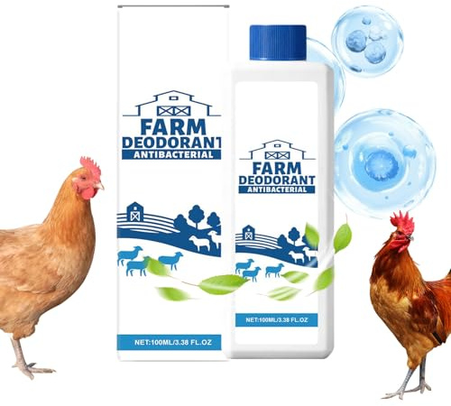 Éliminateur d'odeurs pour poulailler - Solution agricole - 100 ml - Spray éliminateur d'odeurs pour bétail - Pour greniers à oiseaux, cailles, poulaillers - Abri de canard - Clapier à lapin
