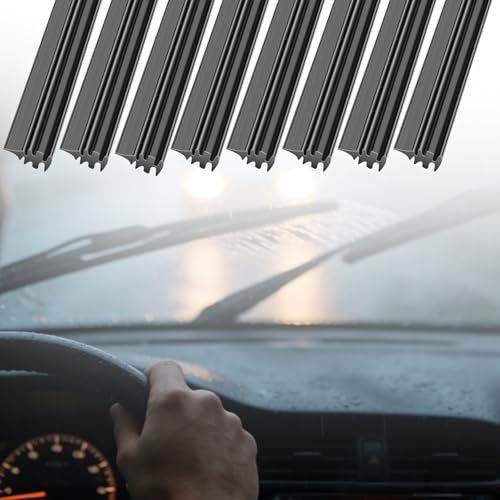 KELAV 8 Piezas Goma de Repuesto para Limpiaparabrisas Universal,Cuchilla de 800 mm Recortable,Tratamiento SPSN Carbono,Fácil Instalación Sin Reemplazar la Estructura Completa