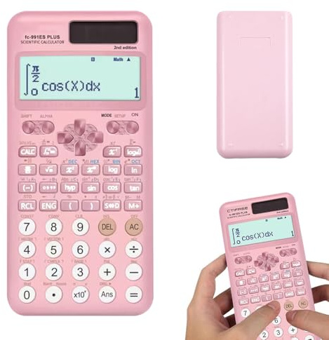 Hojalis Wissenschaftlicher Taschenrechner, Wissenschaftlicher Schulrechner Mit 417 Funktionen, Multifunktionaler Rosa Taschenrechner, Scientific Calculator Mit Schutztcase Für Studenten (Rosa)