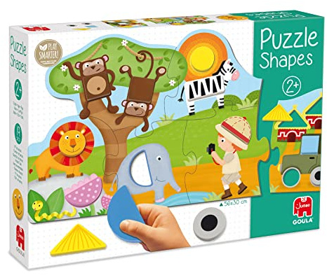 Goula Puzzle Formen Safari – Lernpuzzle - Für Kinder ab 2 Jahren | Fördert Motorik, Farben & Formen, aus Holz