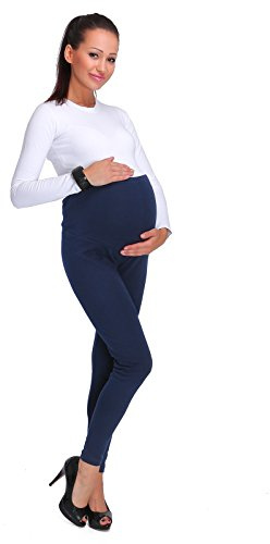 hi!mom Tjocka gravidleggings för kvinnor, mjuk fleece, linje, varma hellånga bomullsleggings med fleece inuti, graviditetsbyxor storlek 8-22 UK svart, Marinblått Xsp, 34 SE
