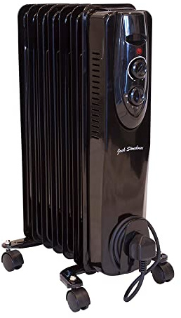 Jack Stonehouse Oil Filled Radiator 1500W 7 Fin 1.5KW Electric radiators for Home Office Free Standing, Thermostatically Controlled, 3 Energy Efficient Heat Output Settings for Maximum Warmth