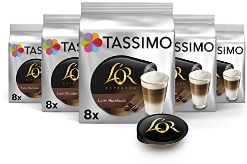Tassimo L'OR Latte Macchiato Coffee Pods x8 (Pack of 5, Total 40 Drinks)