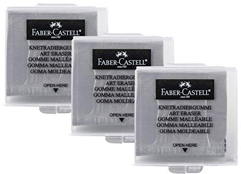 Faber-Castell 10003496 Radiergummi, Grau, 3 x Grau