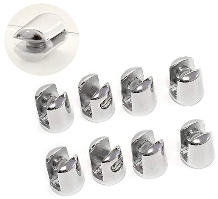 8 pezzi Morsetti in vetro 10-12 mm, Supporto per mensola in vetro, solido regolabile, bagno clip morsetto morsetto