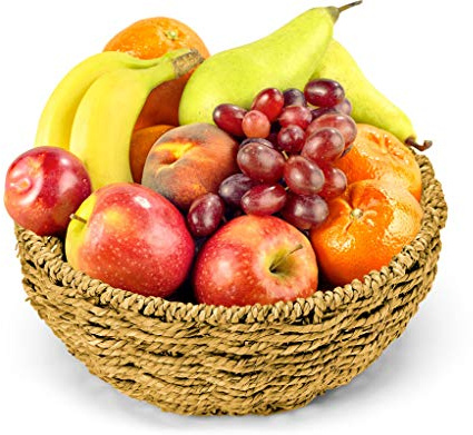 Premium Fresh Fruit Gift Basket - Classic Fresh Fruit Bowl with Bananas, Clementines, Pears, Apples, Grapes - Luxury Fruit Hampers for Birthdays and Celebrations, from Regency Hampers