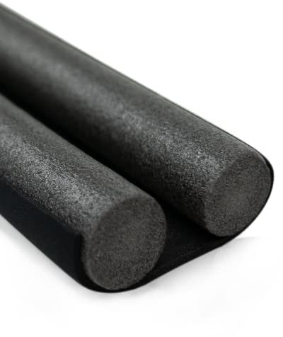 2X VANI Zugluftstopper für die Tür - schwarz - zuschneidbarer Luftzugstopper - Türbodendichtung vor Luftzug und Lärm - Windstopper mit Doppeldichtung - 98cm - (schwarz)