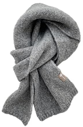 Duories Damen & Herren Gestrickter Weicher Woll Winterschal - Langes Vintage Standing für Them und Damen: Kreative Weihnacht Geschenk Ideen zur Modeaccessoires: Dunkelgrau