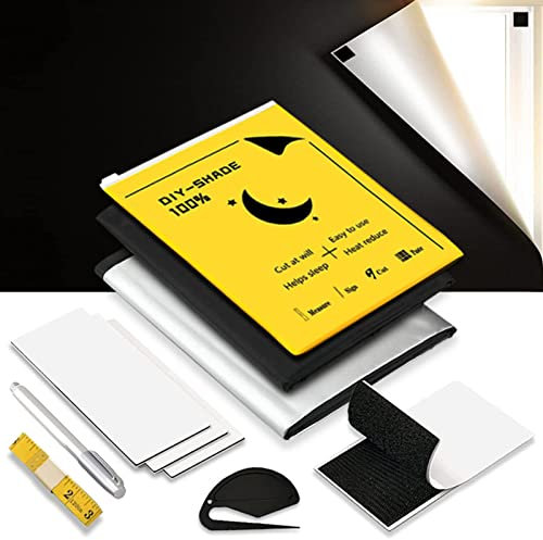 GEBIN Fenster Verdunklungsstoff, Dachfenster Verdunkelung Sonnenschutz für Fenster und Velux, Tragbare Reise Verdunkelungsrollo ohne Bohren, Freischnitt (Schwarz,145x100cm)