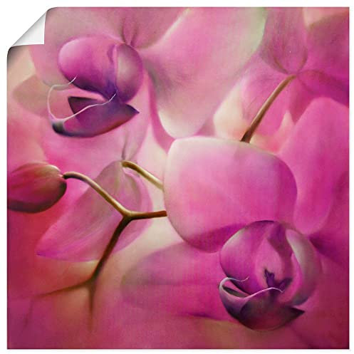 ARTLAND Wanddeko Poster & Kunstdrucke Wandposter 40x40 cm Quadratisch Natur Pflanzen Blumen Orchidee Pink Wellness Zen U4QO