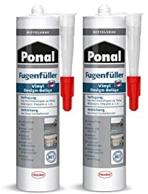 Ponal Vinyl Design-Beläge Fugenfüller Mittelgrau, hochelastische Fugenmasse für Anschlussfugen, zur Verklebung von Vinyl-Sockelleisten, wasser- und silikonfreie Dichtmasse, 1x395g Kartusche (2)