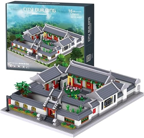 Modular Haus Bausteine, 5018 Klemmbausteine Quadrangle Chinesische Alte Berühmte Architektur Modular Gebäude, MOC Architektur Modular Haus Bausteine, Not Kompatibel mit Lego
