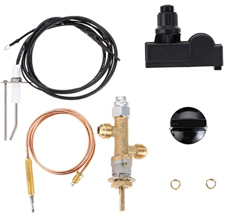 Hicello Valvola di controllo di sicurezza a bassa pressione GPL propano camino fiamma focolare fallimento valvola di controllo di sicurezza con accenditore, kit di accensione per barbecue a gas,