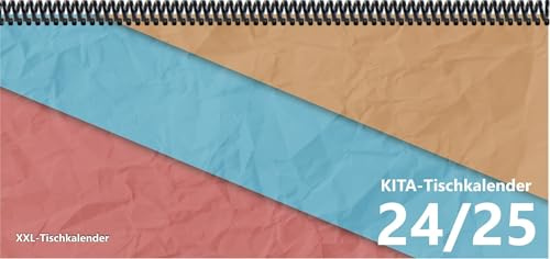 KiTa - Tischkalender 2024/25: XXL-Tischkalender, Bunt-Kalender bunt 14,5 x 32,5 cm