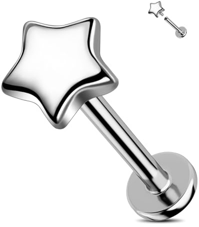 OUFER Body Piercing Lip Labret Bars Internally Helix Piercings Titanium Tragus Conch Earring 16G 8mm Labret Lip Stud Jewellery
