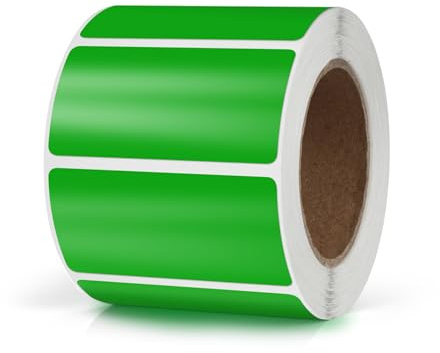Meitaat Grön rektangulär dekal 50 x 25 mm färgkodning självhäftande etiketter flyttbar rulle avtagbar 500 stycken