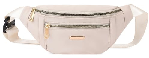 Gürteltasche für Herren, Damen, Wandertasche, Umhängetasche, Gürteltasche, Outdoor, Sport, Waist Pack Fanny Pack, Beige Hüfttasche, L, 5