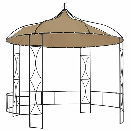Gecheer Gazebo 300x290 cm Grigio Talpa Rotondo,Gazebo da Esterno,Parasole,Gazebo Pergola con Telo,Padiglione da Giardino,Tenda per Feste,Gazebo per Barbecue,A315227