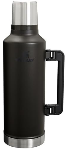 Stanley Classic Legendary Vacuum Bottle 2.5 qt | Wide Mouth with Leakproof Cup Lid | Keep Drinks Hot or Cold | Packable for Travel | Insulated Stainless Steel Thermos | BPA-Free | Black 2.0