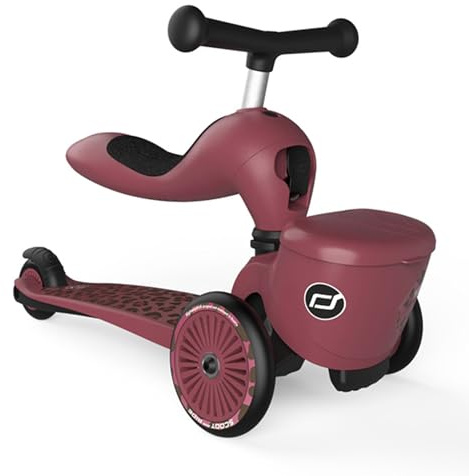 Scoot & Ride Highwaykick 1 Lifestyle Kickboard mit Sitz und Aufbewahrungsbox Kinderroller Scooter 2in1 Laufrad ab 1 2 Jahren mitwachsender Lenker Höhenverstellbar werkzeuglos Wildcat
