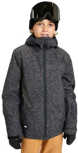 Quiksilver Snow Jacket Mission Printed Jacket Boy's Black 10