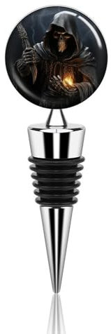 Grim-Reaper Bottle Stopper Beverage Bottle Sealer Reusable Wine Stopper Personalised Champagne Stopper Unique Wine Bottle Corks Keep Fresh Suitable for Standard
